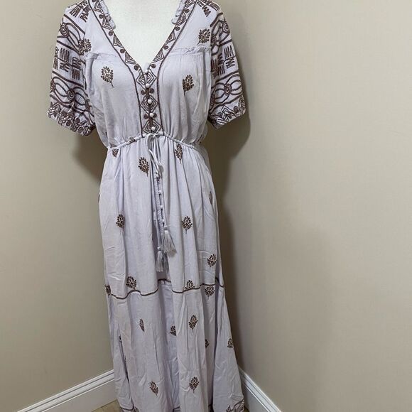 New Free people Riley Embroidered Maxi Dress size S
Light purple gray $188 - Picture 5 of 11